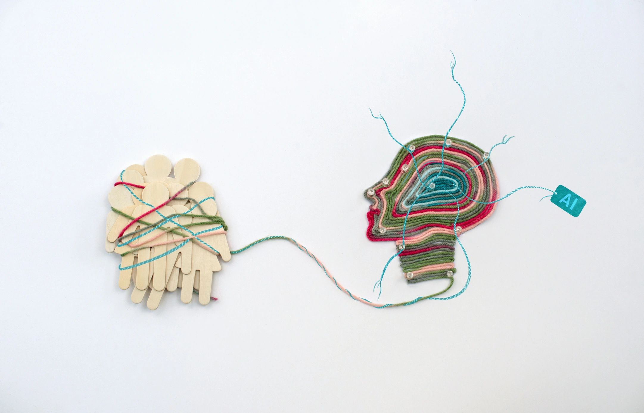 Concepto visual de inteligencia artificial y colaboración humana